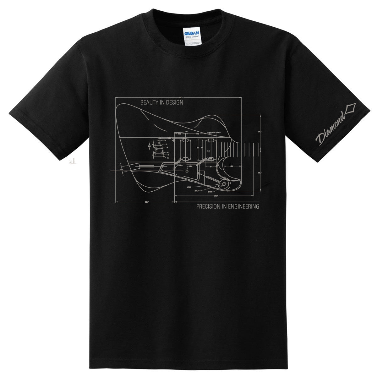 Diamond Guitars Precision in Engineering Schematic T-Shirt