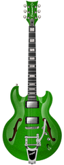 Diamond Imperial ST Semi-Hollow Electric Guitar with Bigsby Tremolo - Lime Green Sparkle