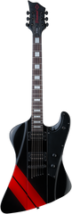 Diamond Hailfire ST Electric Guitar - Black with Red Stripes