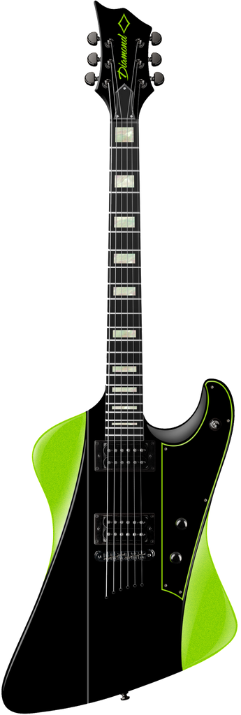 Diamond Hailfire ST Electric Guitar - Black and Hemi-Green